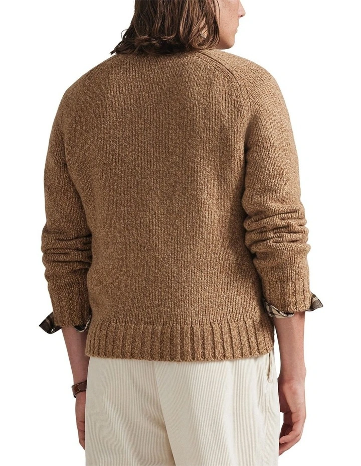 Marled Wool-Blend Sweater in Brown image 2