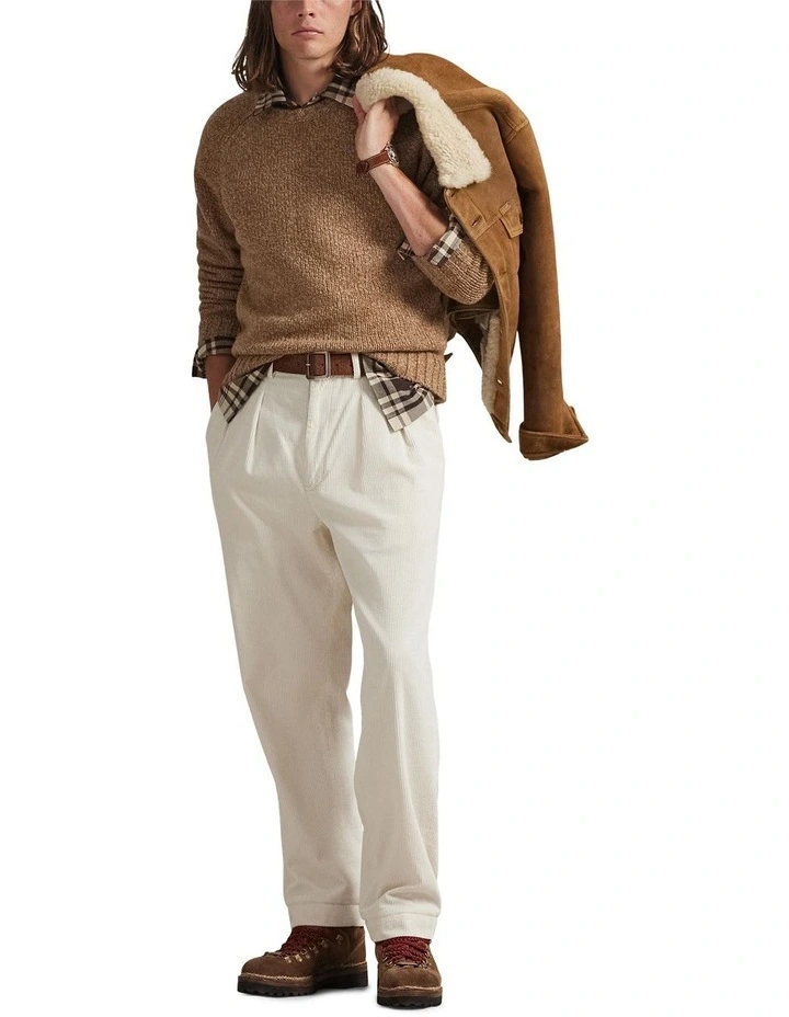 Marled Wool-Blend Sweater in Brown image 3