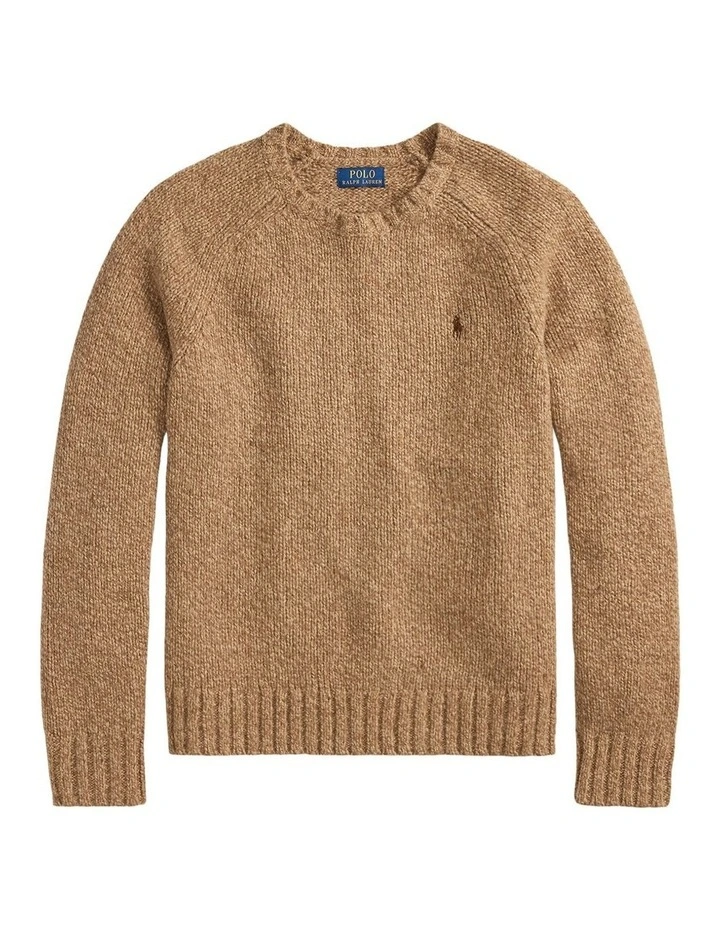 Marled Wool-Blend Sweater in Brown image 4