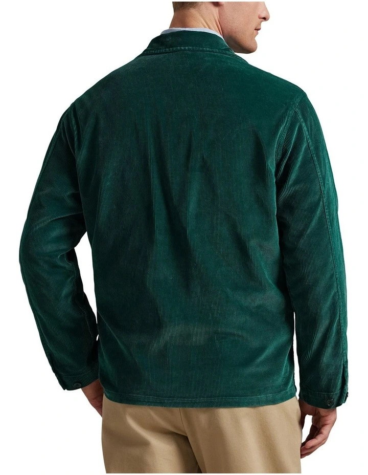 Corduroy Utility Overshirt in Green image 2