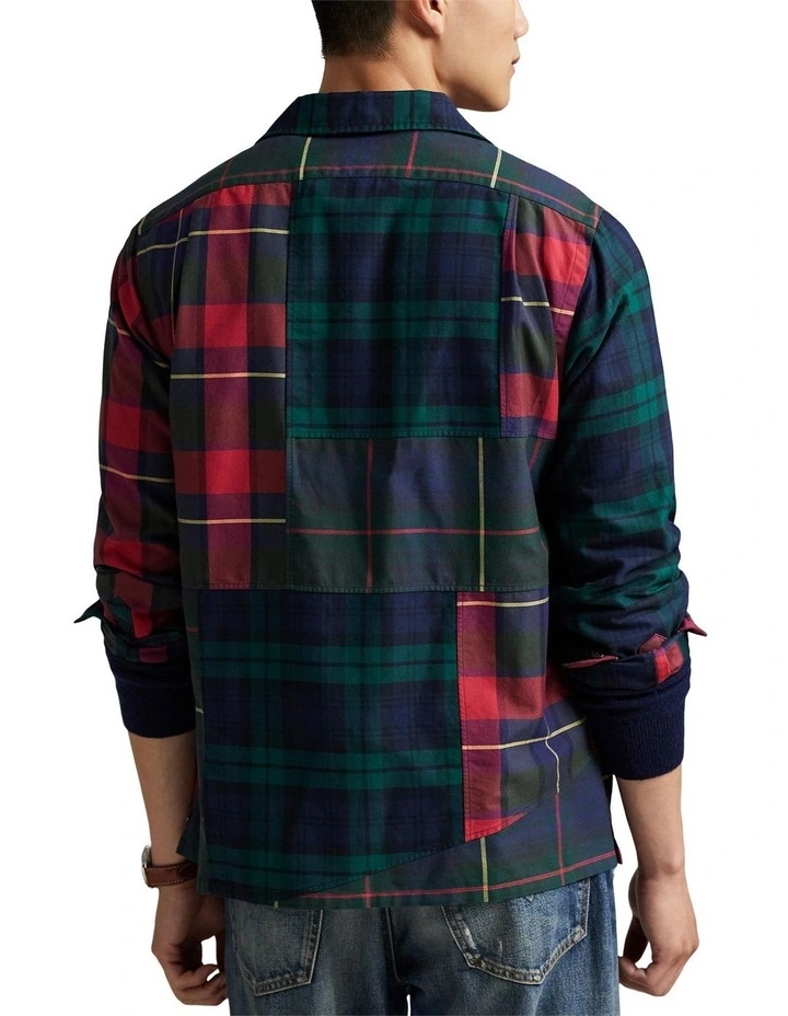 Classic Fit Patchwork Oxford Camp Shirt in Assorted image 2