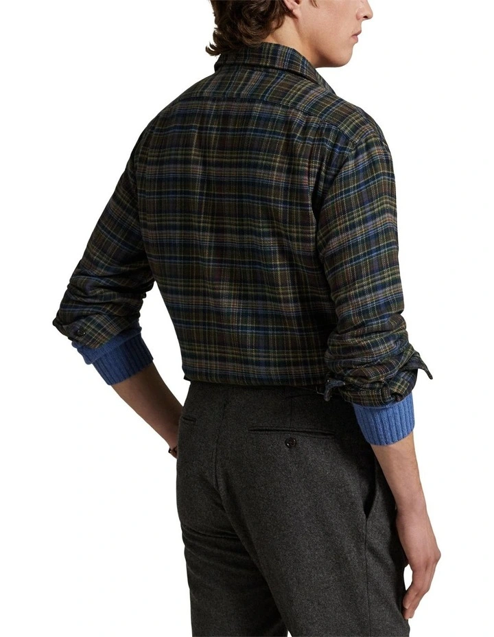 Classic Fit Plaid Brushed Flannel Shirt in Multi image 2