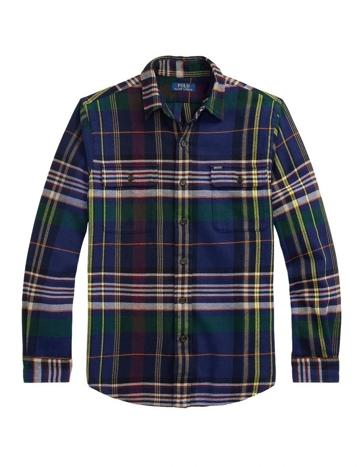Classic Plaid Brushed Flannel Workshirt in Assorted image 4