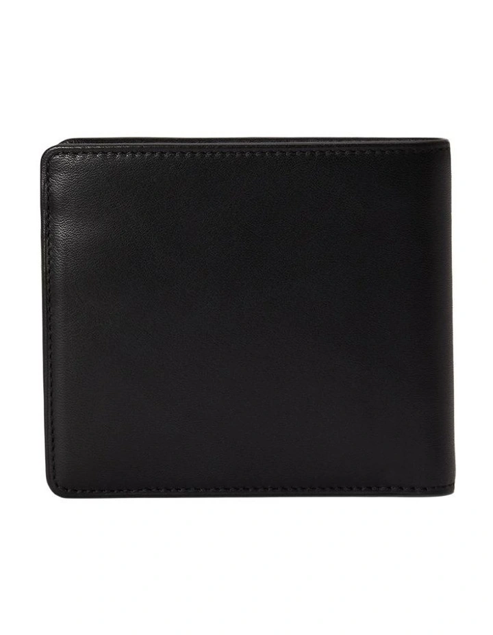 Calfskin Billfold Coin Wallet in Black image 2