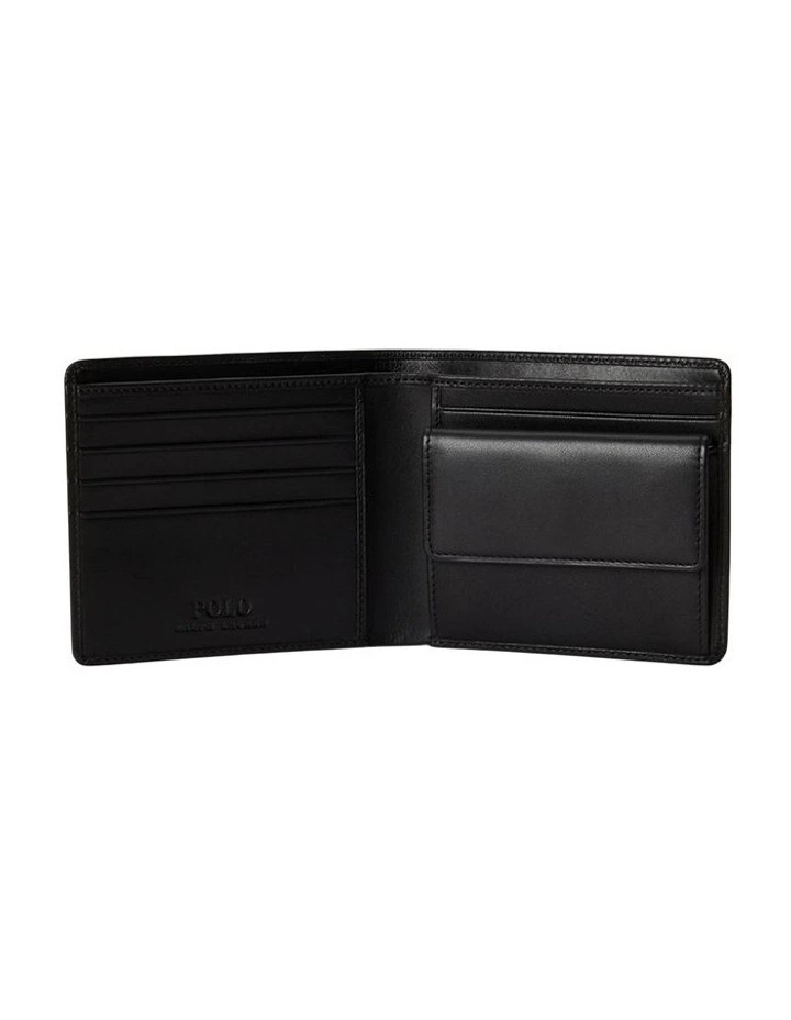 Calfskin Billfold Coin Wallet in Black image 3