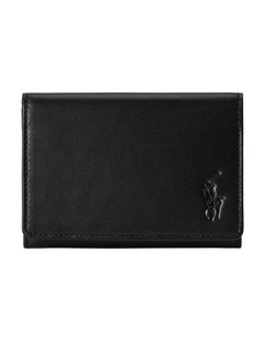 Calfskin Folded Card Case in  Black