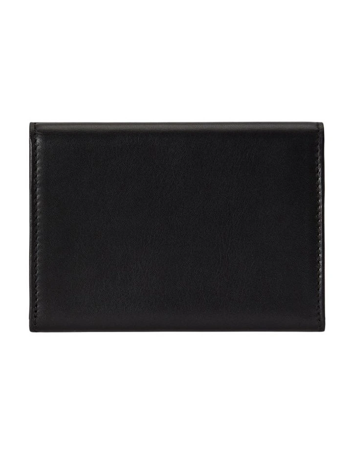 Calfskin Folded Card Case in  Black image 2