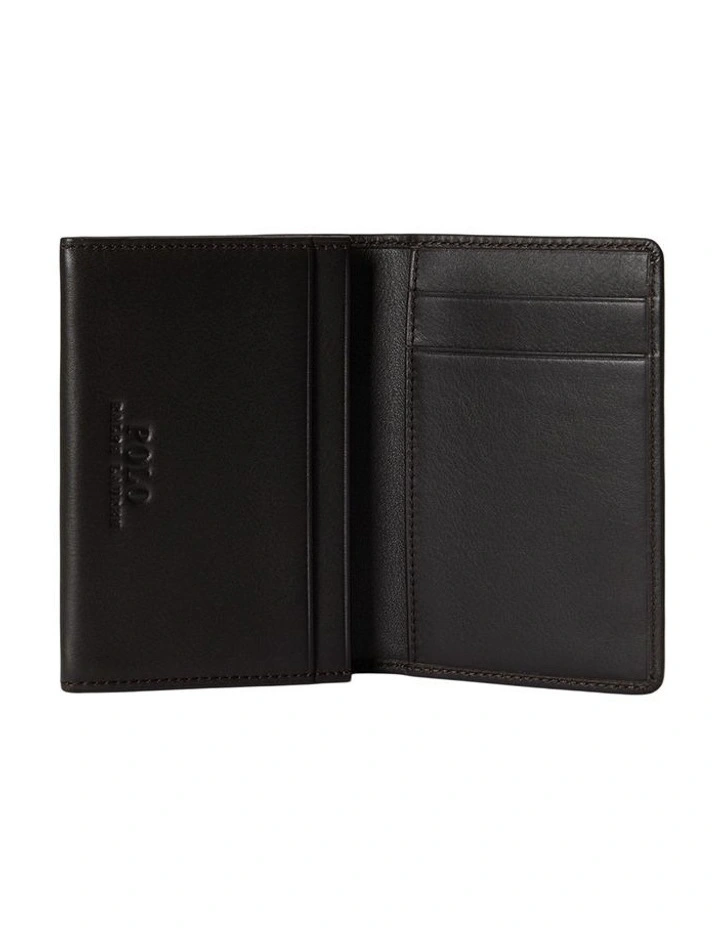 Calfskin Folded Card Case in Brown image 3