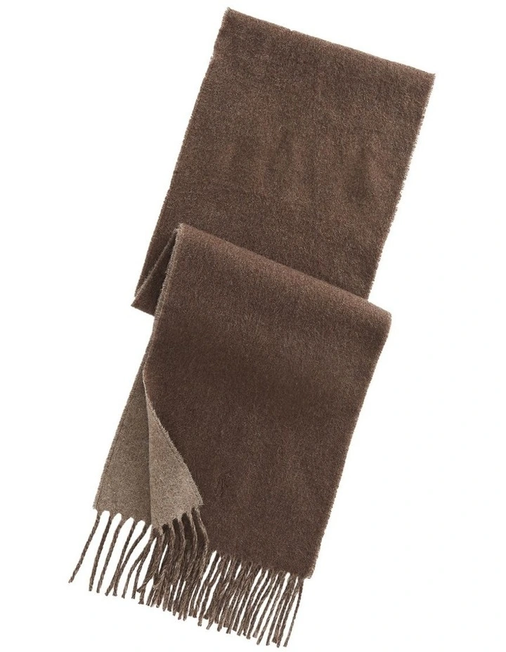 Reversible Wool-Blend Scarf in Brown image 1