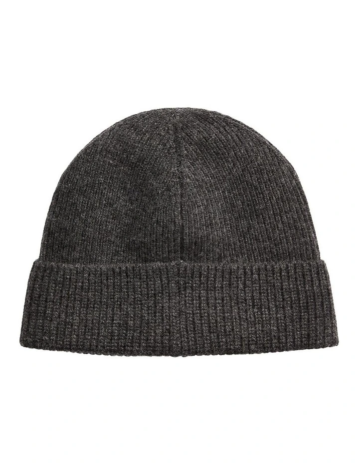 Signature Pony Wool-Blend Beanie in Grey image 2