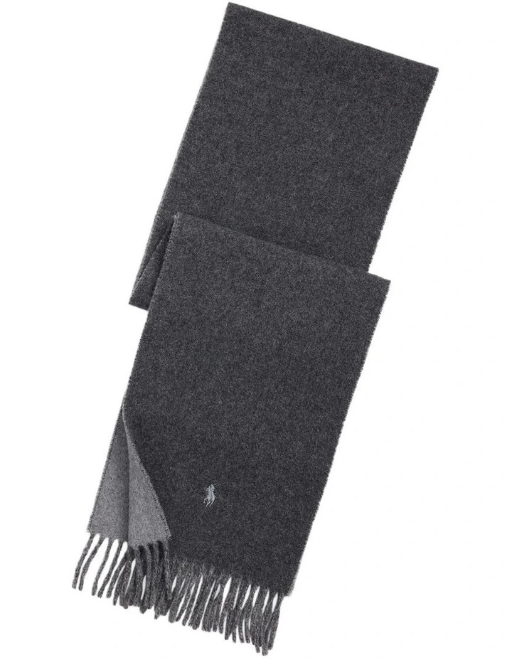 Reversible Wool-Blend Scarf in Charcoal image 1