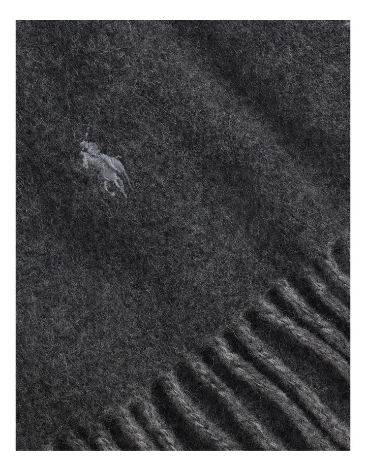 Reversible Wool-Blend Scarf in Charcoal image 2