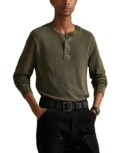 Mesh Henley Shirt in Green