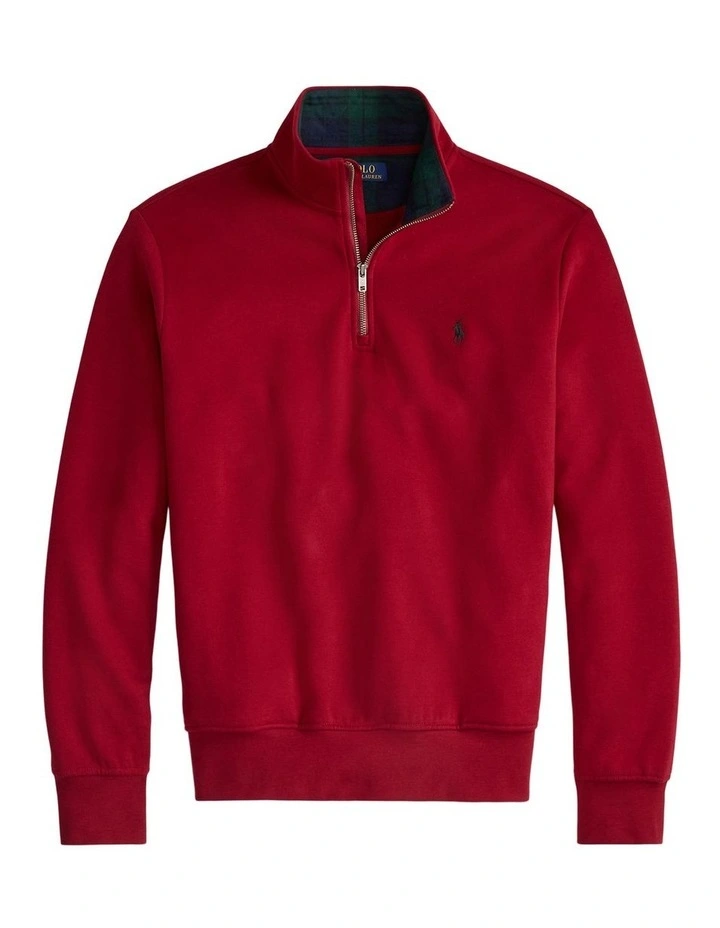 The Fleece Quarter-Zip Sweatshirt in Red image 4