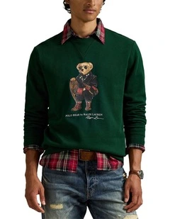 Polo Bear Fleece Sweatshirt in Green