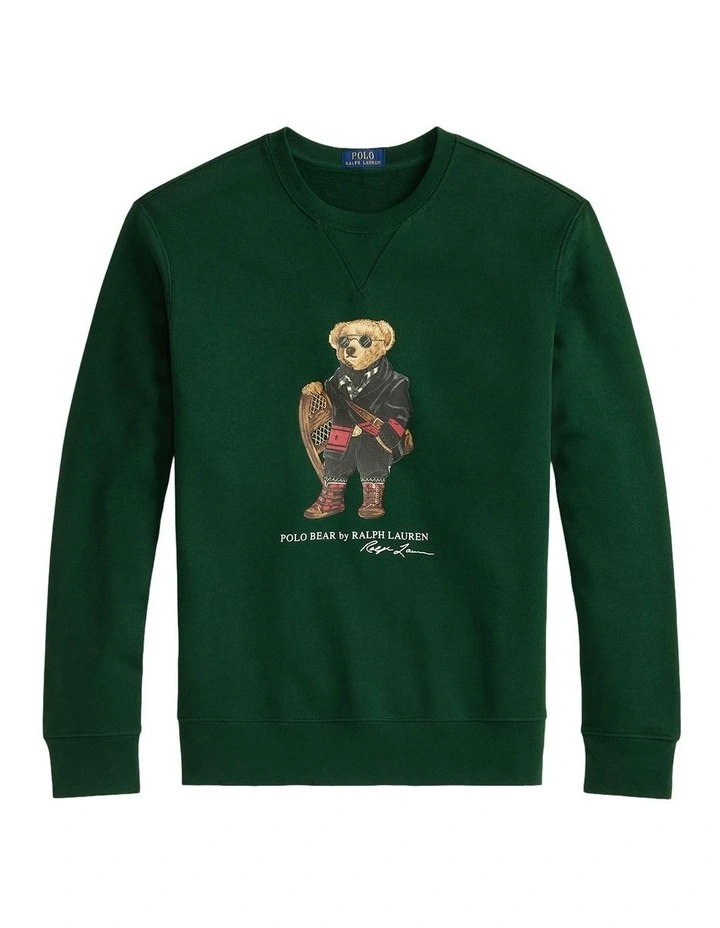 Polo Bear Fleece Sweatshirt in Green image 4
