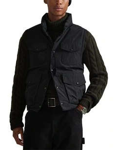 The Elsdon Down Utility Vest in Black