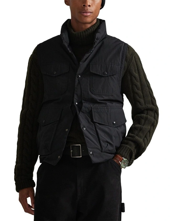 The Elsdon Down Utility Vest in Black image 1