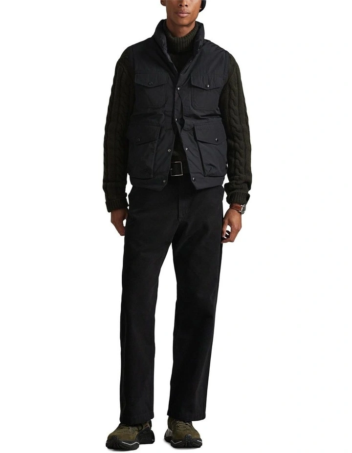 The Elsdon Down Utility Vest in Black image 3