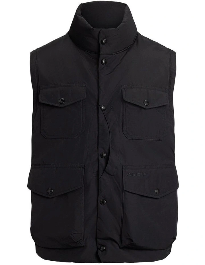 The Elsdon Down Utility Vest in Black image 4