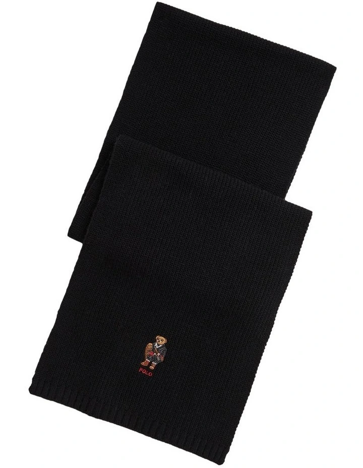 Bear Knit Scarf in Black image 1