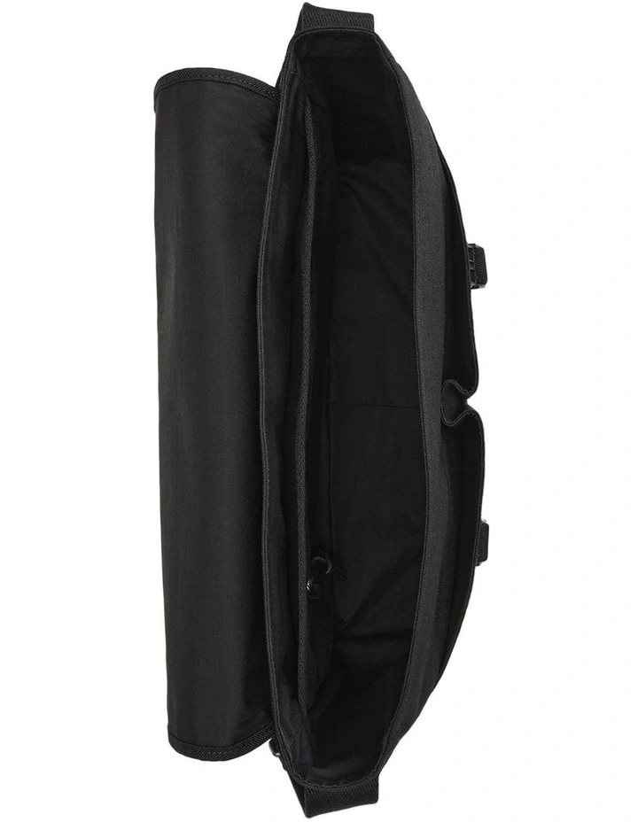 Leather-Trim Travel Messenger Bag in Black image 3