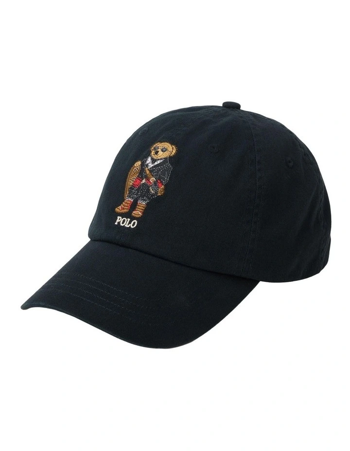 Polo Bear Twill Ball Cap in Black image 1