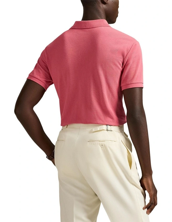 The Iconic Custom Slim Fit Mesh Polo in Red image 2
