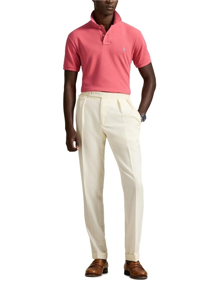 The Iconic Custom Slim Fit Mesh Polo in Red image 3