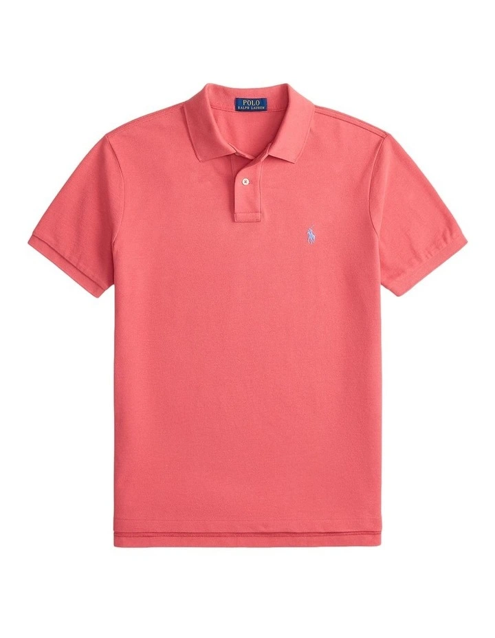 The Iconic Custom Slim Fit Mesh Polo in Red image 4