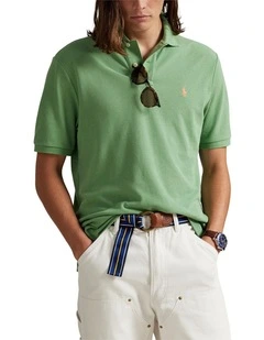 The Iconic Custom Slim Fit Mesh Polo in Green
