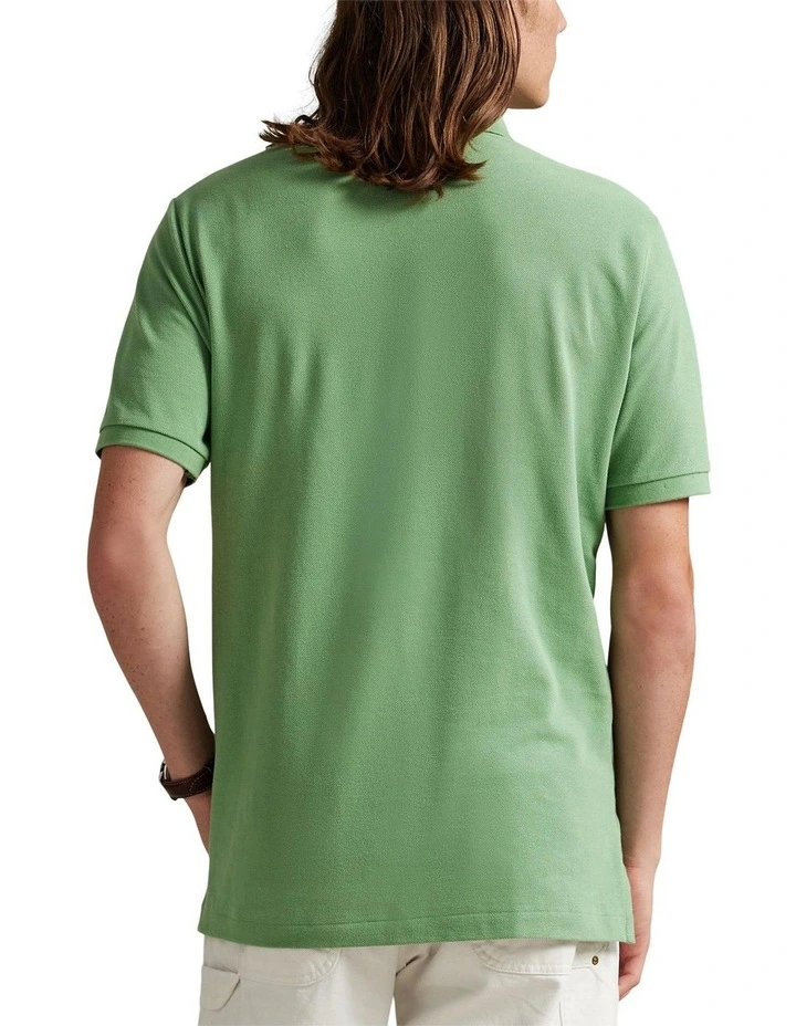 The Iconic Custom Slim Fit Mesh Polo in Green image 2