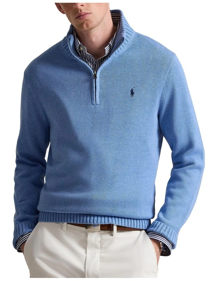 Cotton Quarter-Zip Mockneck Sweater image 1