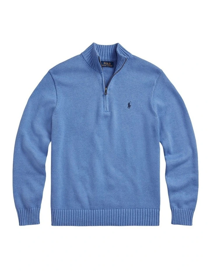 Cotton Quarter-Zip Mockneck Sweater image 4