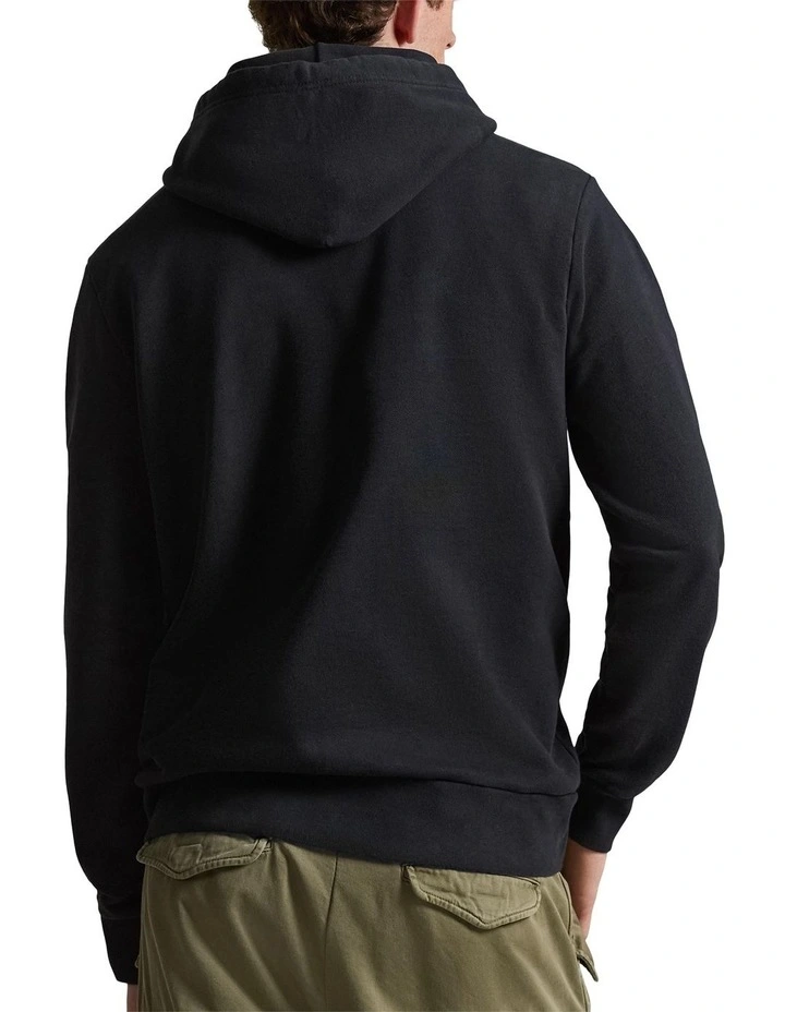 Loopback Fleece Hoodie in Black image 2