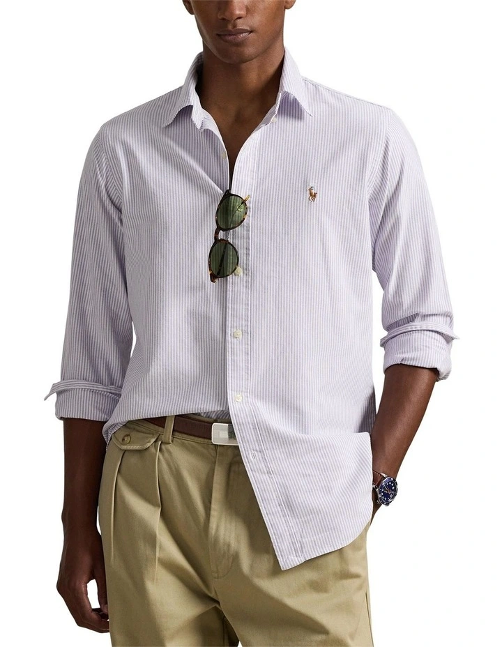 Classic Fit Striped Oxford Shirt image 1