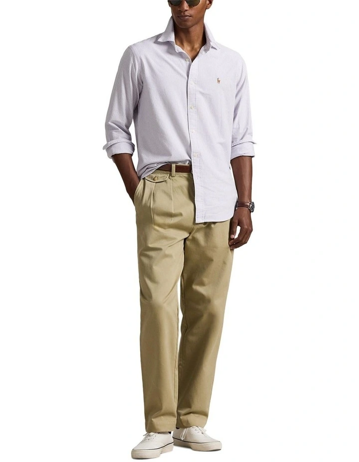 Classic Fit Striped Oxford Shirt image 3