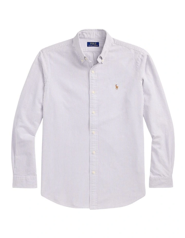 Classic Fit Striped Oxford Shirt image 4