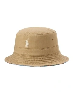 Reversible Twill-Flannel Bucket Hat