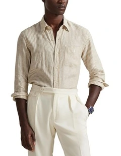 Custom Fit Striped Linen Shirt