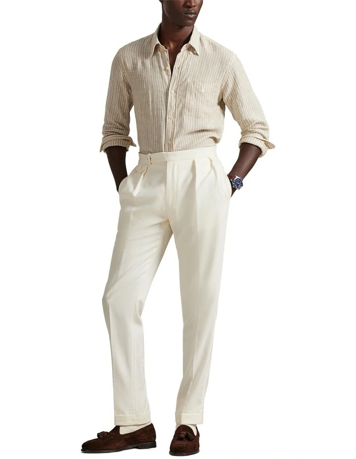 Custom Fit Striped Linen Shirt image 3