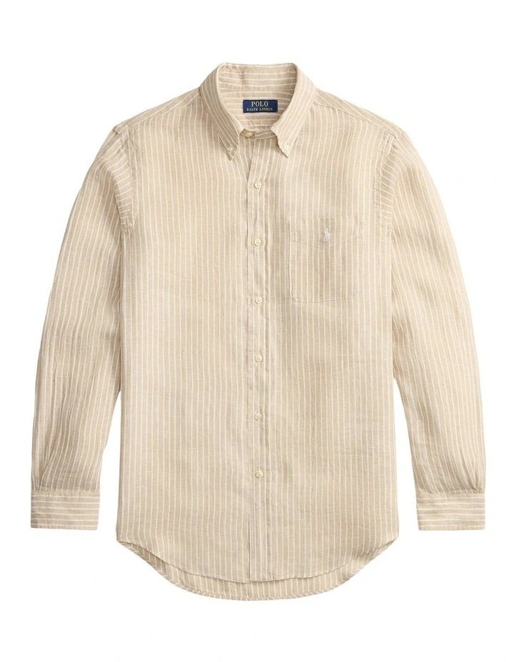Custom Fit Striped Linen Shirt image 4