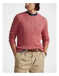 Cable-Knit Cotton Sweater