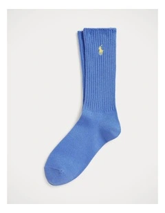 Ribbed Cotton-Blend Crew Socks