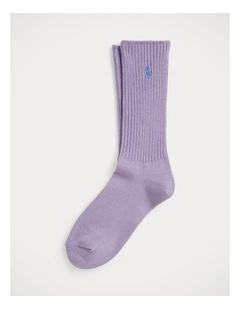 Ribbed Cotton-Blend Crew Socks