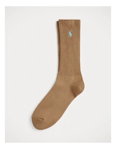 Ribbed Cotton-Blend Crew Socks