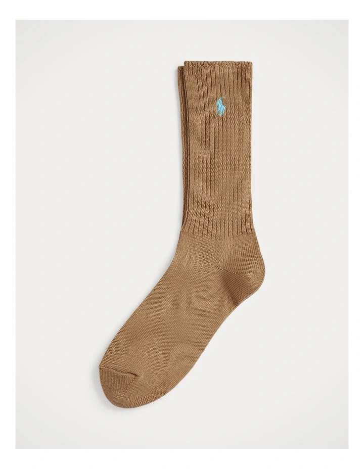 Ribbed Cotton-Blend Crew Socks image 1