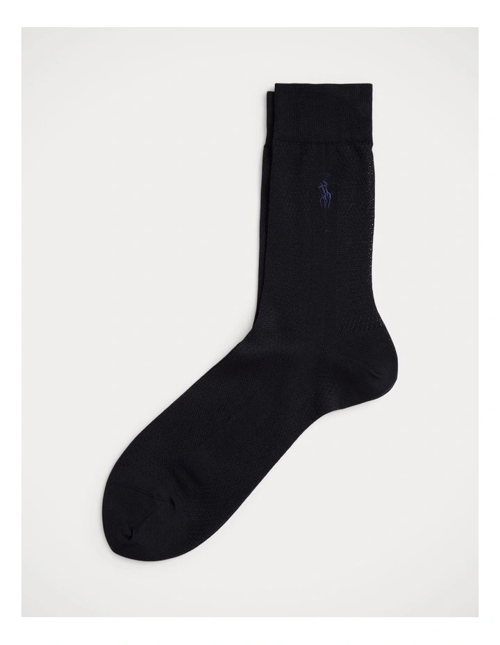 Textured Cotton-Blend Dress Socks image 1
