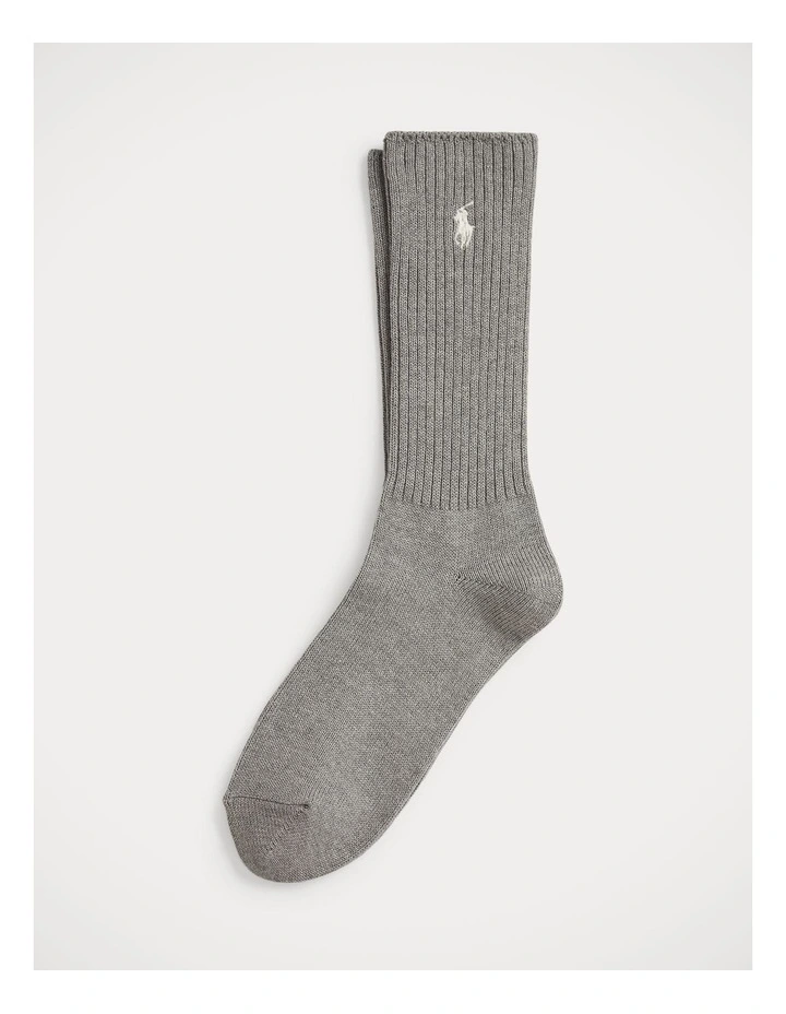 Ribbed Cotton-Blend Crew Socks image 1