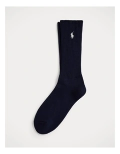 Ribbed Cotton-Blend Crew Socks